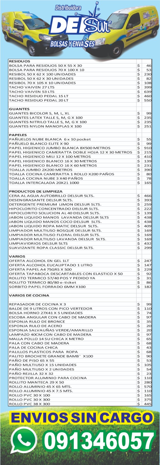 precios distribuidora delsur 2023